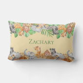 Coussin Rectangle Animaux Mignons Zèbre Girafe Éléphant Singe Nom (Verso)
