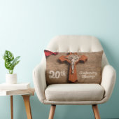 Coussin Rectangle Anniversaire de 20 ans d'ordination du prêtre Rose (Chaise)