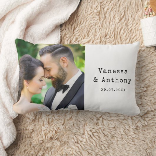 Coussin Rectangle Anniversaire du Mariage photo personnalisé (Couverture)