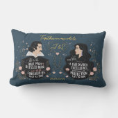 Coussin Rectangle Anniversaire Élégant Monogramme Devis de conte (Recto)