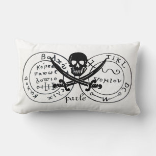 COUSSIN RECTANGLE ANTIQUE TALISMAN / PIRATES CARTE DU TRÉSOR