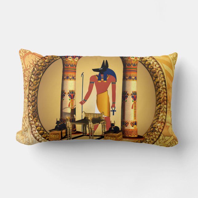 Coussin Rectangle Anubis, le dieu égyptien (Recto)