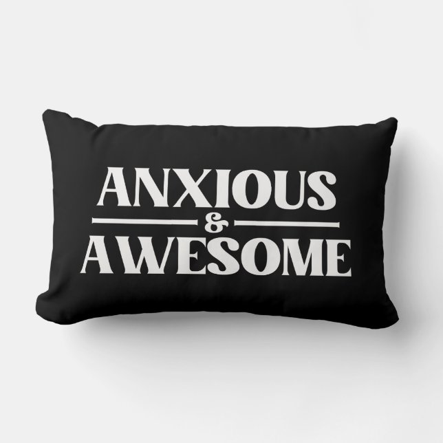 Coussin Rectangle Anxieux Et Incroyable (Recto)