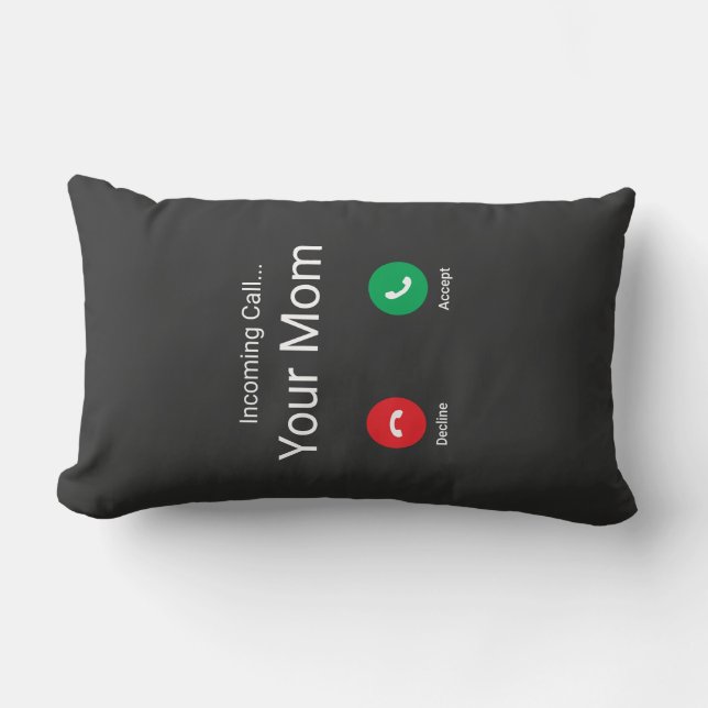 Coussin Rectangle Appel entrant de votre maman (Recto)