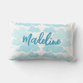 Coussin Rectangle Aqua Blue Chinoiserie Nuage Nommé (Verso)