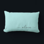 Coussin Rectangle Aqua Blue Turquoise Girl Script Monogramme Nom Mod<br><div class="desc">Aqua Blue Turquoise Monogramme Ajoutez Votre Propre Nom Lumbar Coussin. Cela rend le cadeau parfait pour 16 ans,  mariage,  douche nuptiale,  anniversaire,  baby shower ou bachelorette pour quelqu'un qui aime le luxe glam et les styles chic.</div>