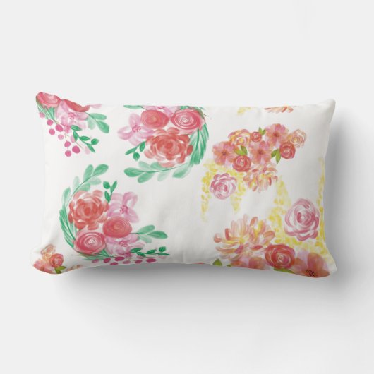 Coussin Rectangle Aqua fleur (Recto)