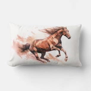 Coussin Rectangle Aquarelle à cheval