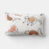 Coussin Rectangle Aquarelle adorable Enfants crèche Chat blanc brun (Verso)