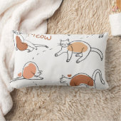 Coussin Rectangle Aquarelle adorable Enfants crèche Chat blanc brun (Couverture)