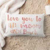 Coussin Rectangle Aquarelle Amour de toi jusqu'à la lune et retour (Couverture)