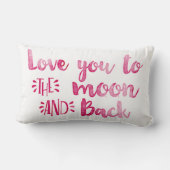 Coussin Rectangle Aquarelle Amour de toi jusqu'à la lune et retour (Verso)