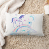 Coussin Rectangle Aquarelle au-dessus de la licorne d'arc-en-ciel (Couverture)