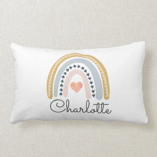 Coussin Rectangle Aquarelle Boho personnalisée Rainbow Girl