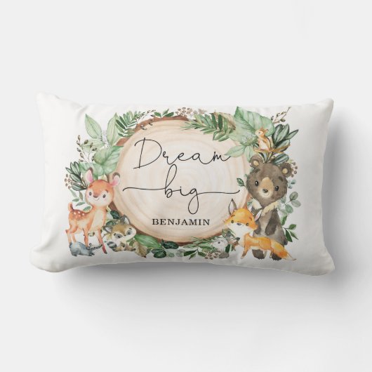 Coussin Rectangle Aquarelle Bois Végétation Forêt Pépinière (Recto)