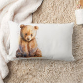 Coussin Rectangle Aquarelle Brown ours bébé, assise Cute ours bébé (Couverture)