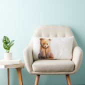 Coussin Rectangle Aquarelle Brown ours bébé, assise Cute ours bébé (Chaise)