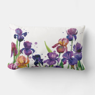 Coussin Rectangle Aquarelle Iris