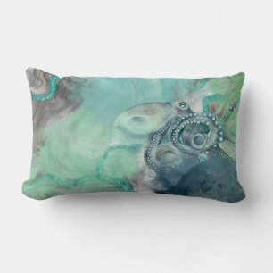 Coussin Rectangle Aquarelle marine Aqua Ocean Octopus