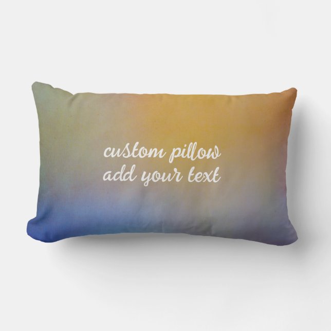 Coussin Rectangle aquarelle ombre moutarde jaune et bleu ajouter du  (Recto)
