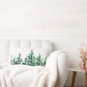 Coussin Rectangle Aquarelle Pine Arbres