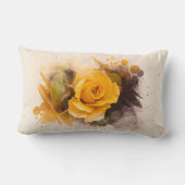 Coussin Rectangle Aquarelle rose jaune simple (Verso)