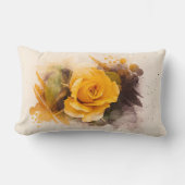 Coussin Rectangle Aquarelle Rose Jaune Unique (Recto)