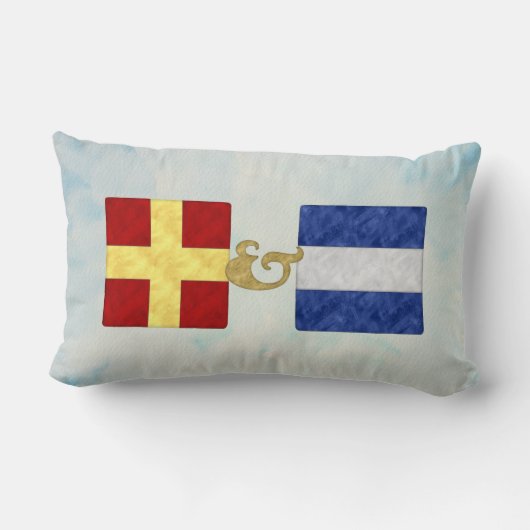 Coussin Rectangle Aquarelle Signal nautique Pavillon maritime | API  (Verso)