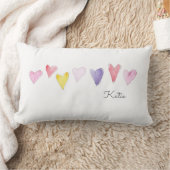 Coussin Rectangle Aquarelle Sweet Hearts NOM Aimer Enfants Amusants (Couverture)