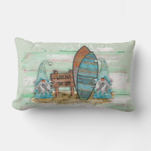 Coussin Rectangle Aquarelle Tropical Surfing Beach Gnomes