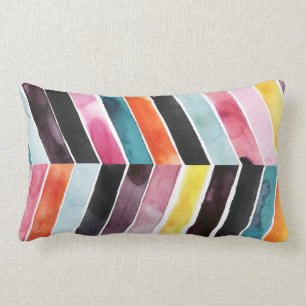 Coussin Rectangle Aquarelle vive Chevron I