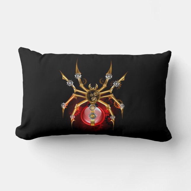 Coussin Rectangle Araignée en vapeur noire (Recto)