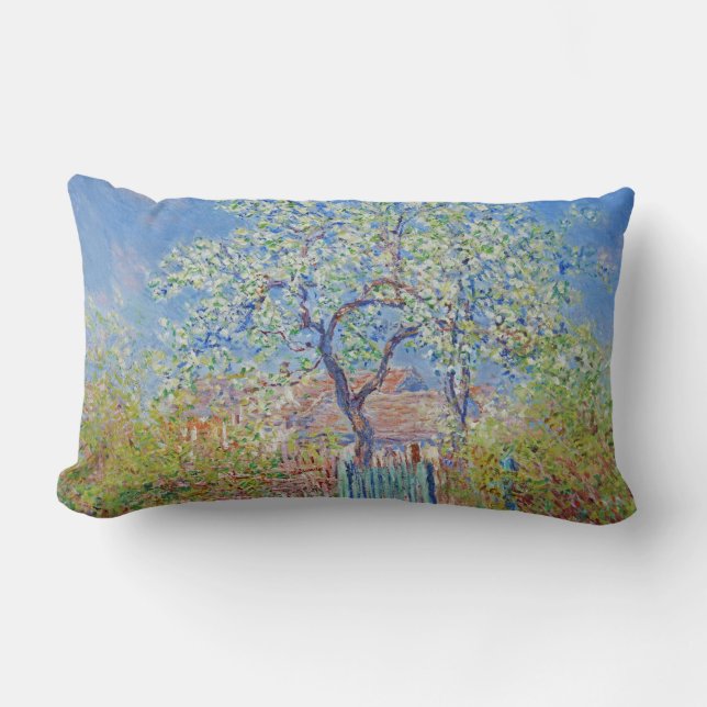 Coussin Rectangle Arbre à poires en fleurs - Claude Monet (Recto)