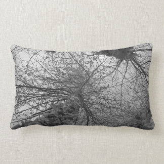 Coussin Rectangle Arbre de bouleau noir et blanc