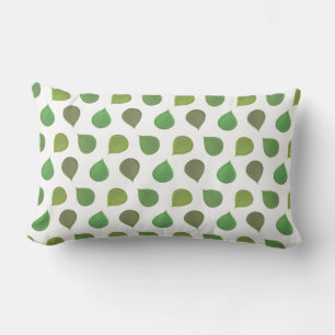 Coussin Rectangle Arbre de Jade Feuilles Vertes sur Fond Blanc