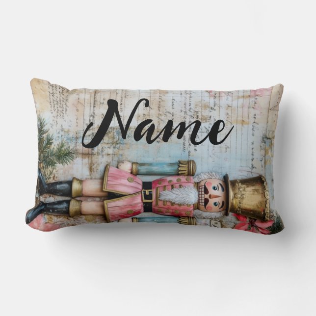 Coussin Rectangle Arbre de Noël personnalisé et cabot (Recto)