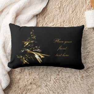 Coussin Rectangle Arbre de Noël sur Noir 001