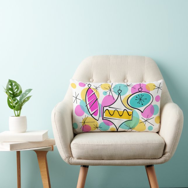 Coussin Rectangle Arbre rétro Baubles lancer l'oreiller lumbar (Chaise)