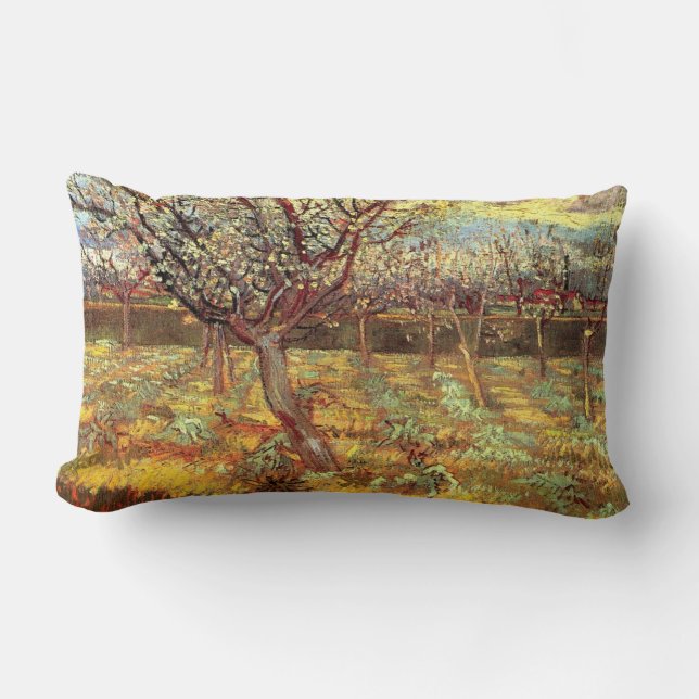 Coussin Rectangle Arbres abricot en fleurs par Van Gogh (Recto)