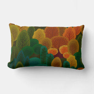 Coussin Rectangle Arbres d'automne colorés modernes