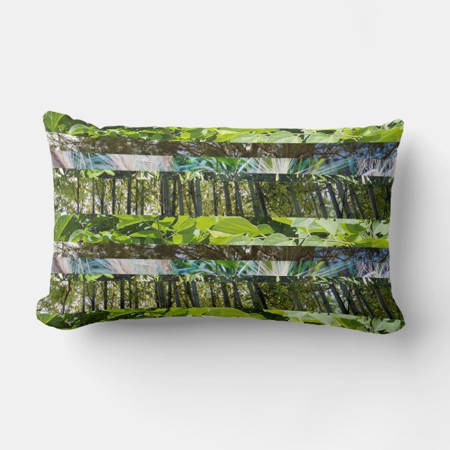 Coussin Rectangle Arbres Et Conception Géométrique Feuille, (Recto)