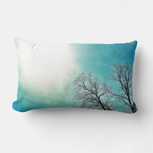 Coussin Rectangle Arbres froids et un hiver Sun Nature Art (Recto)