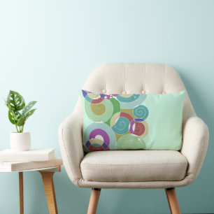 Coussin Rectangle Arc en arc-en-ciel Rétro Arrière-plan en spirale A