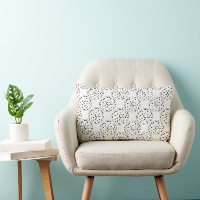 Coussin Rectangle Arc-en-ciel arrosé de beignets congelés de noix de (Chaise)