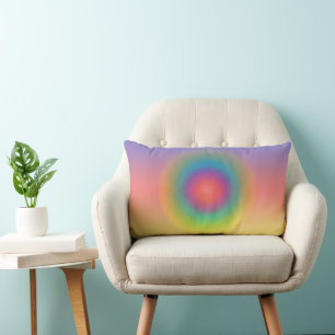 Coussin Rectangle Arc-en-ciel coloré Espace cercle concentré