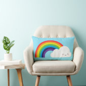 Coussin Rectangle Arc-en-ciel Kawaii (Chaise)
