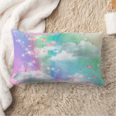 Coussin Rectangle Arc-en-ciel nuages fluffy Baby Girl (Couverture)