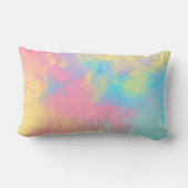 Coussin Rectangle Arc en ciel Peinture effet Splatter rose jaune (Verso)
