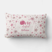 COUSSIN RECTANGLE ARC ET RUBAN ROSE CITROUILLE FLEURS ANNIVERSAIRE (Recto)