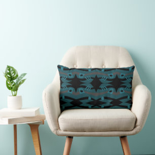 Coussin Rectangle Arche Noé Noé Abstrait Gris Turquoise